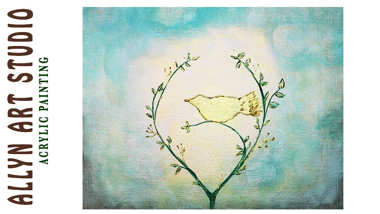 #LoveSummerArt2017 - Acrylic Painting using Background Tool and Acrylic Cone Technique