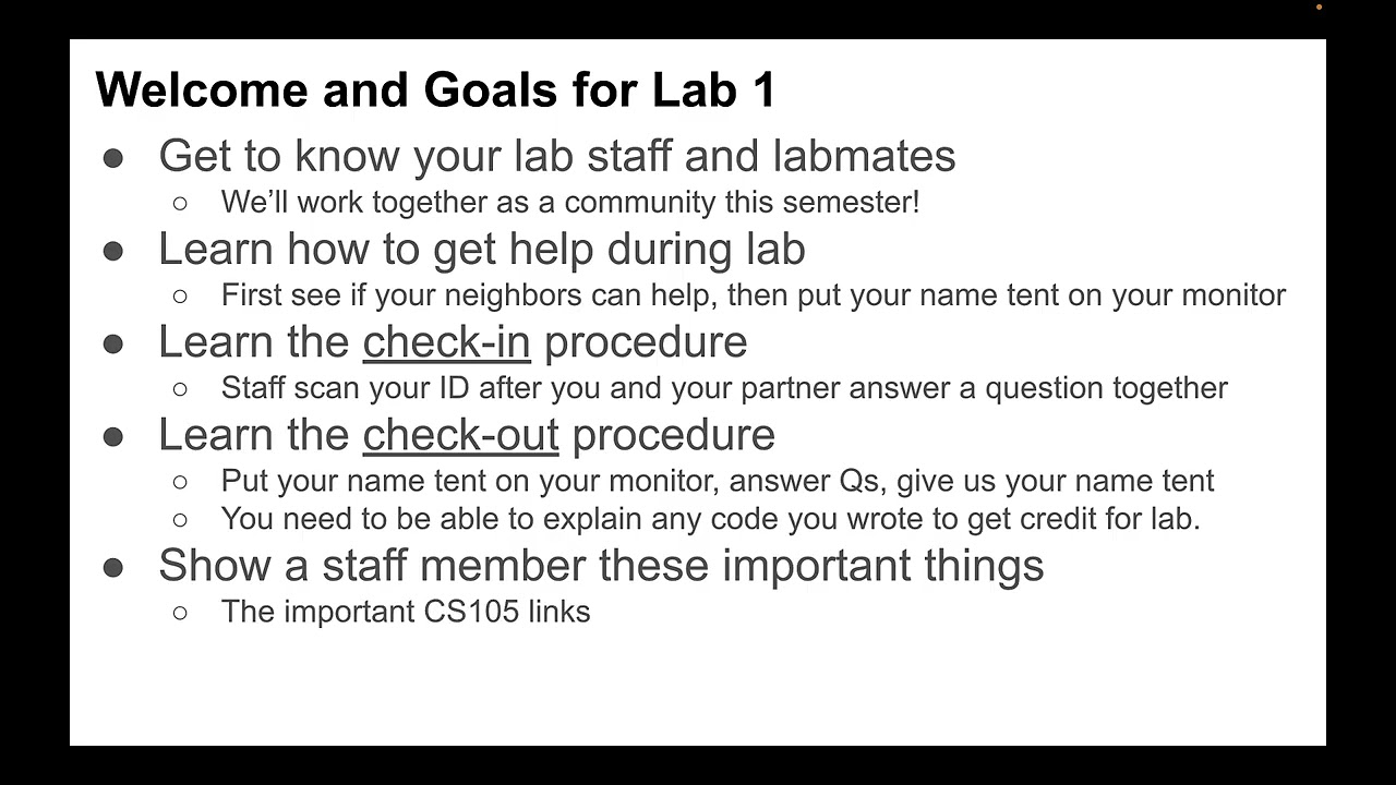 Goals for Lab 01 (CS105 at UIUC)