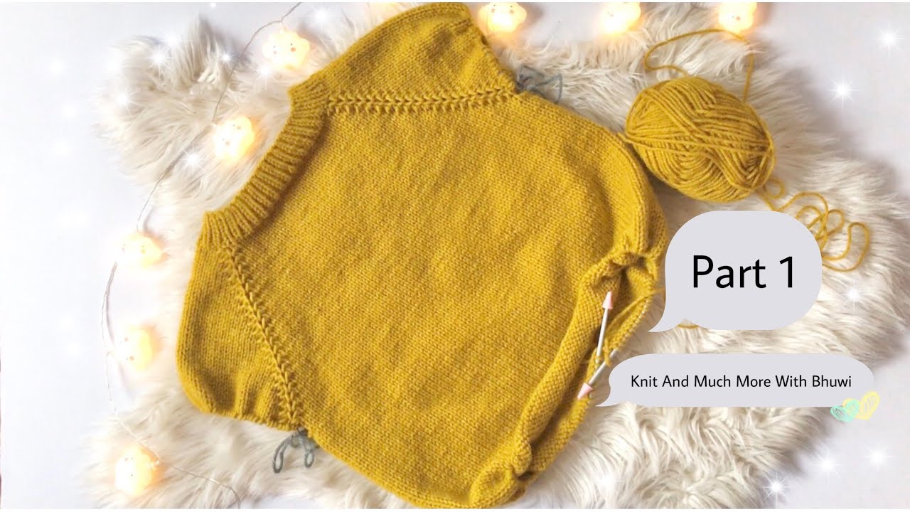 Adult Size Top To Down Sweater With Embroidery Part 1 || How to Knit Raglan || Sweater Bunai