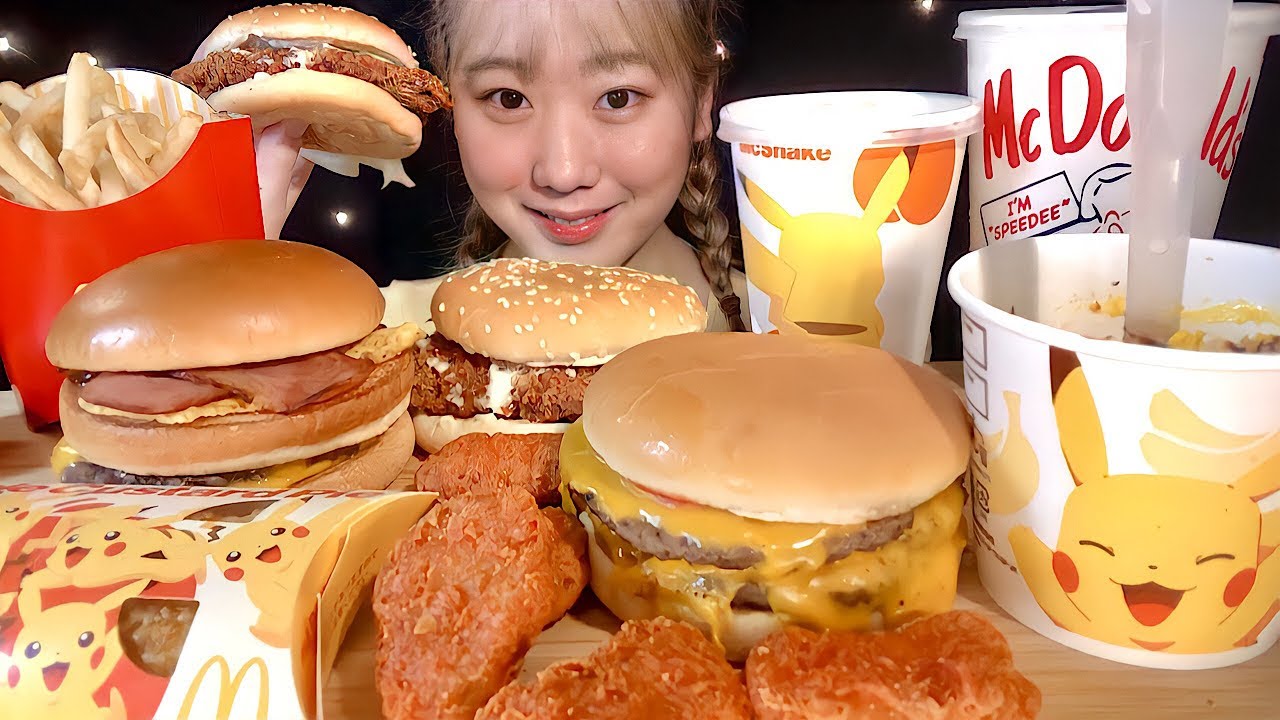 ASMR マクドナルド新メニュー McDonald's 맥도날드【咀嚼音/大食い/Mukbang/Eating Sounds】
