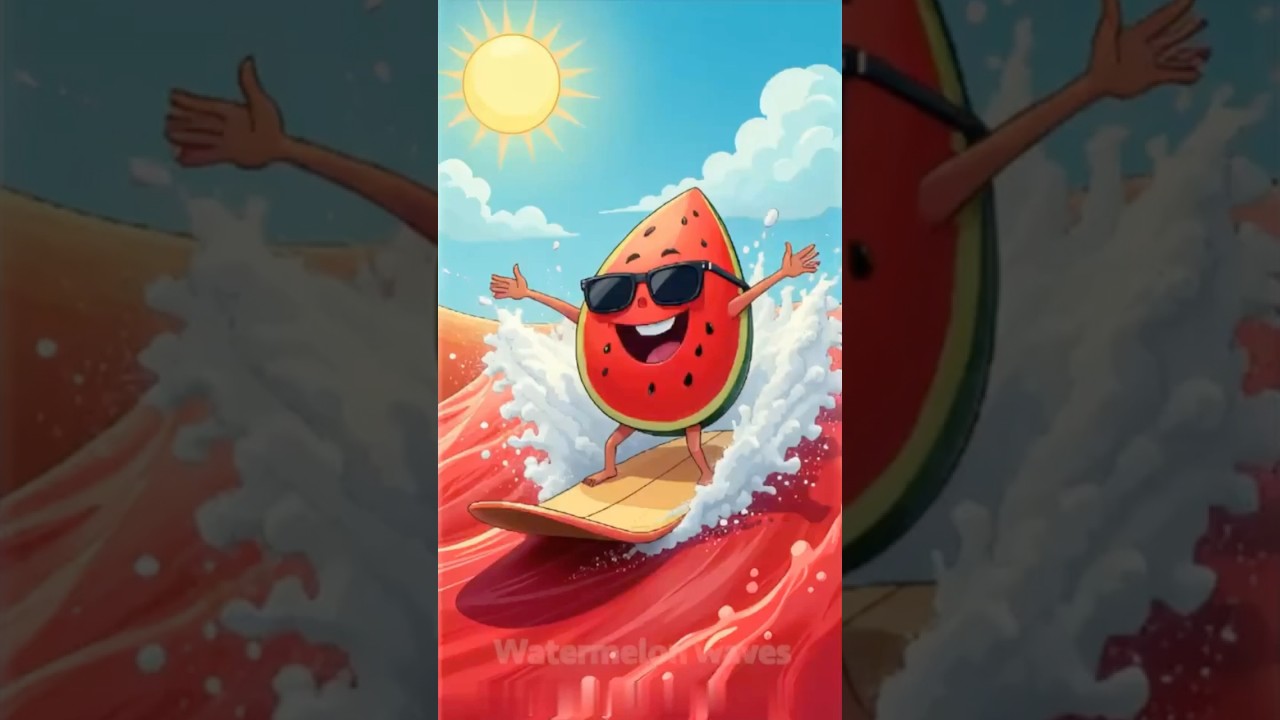 🍉 Watermelon Wave Splash 🌊💃 | Fun Fruit Dance & Song 🎵 | #shorts #fruitsong  #watermelon