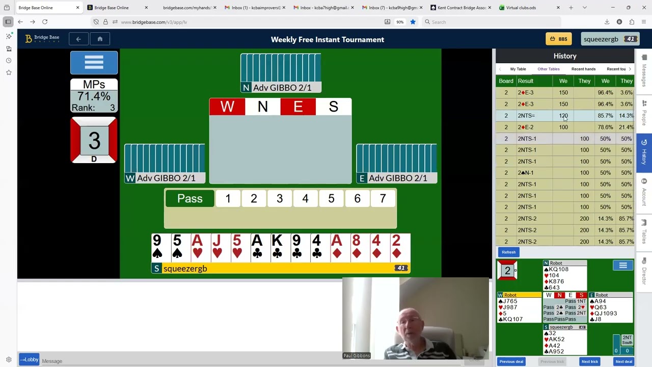 Over My Shoulder 234 BBO Weekly Free Instant Tournament