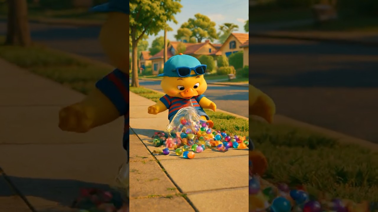 Cute duck Bibi and the bag of sparkling marbles#funny #duck #cuteanimals #cute