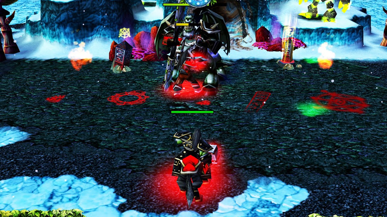 Grom Hellscream and Thrall VS Mannoroth - Warcraft 3 (Level 10 Heroes)