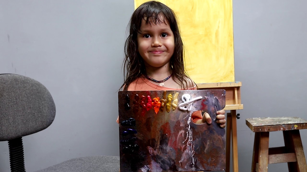 Oil Painting of Vijo by Emilie & Dad (narrated by Emilie, 4 yrs old)