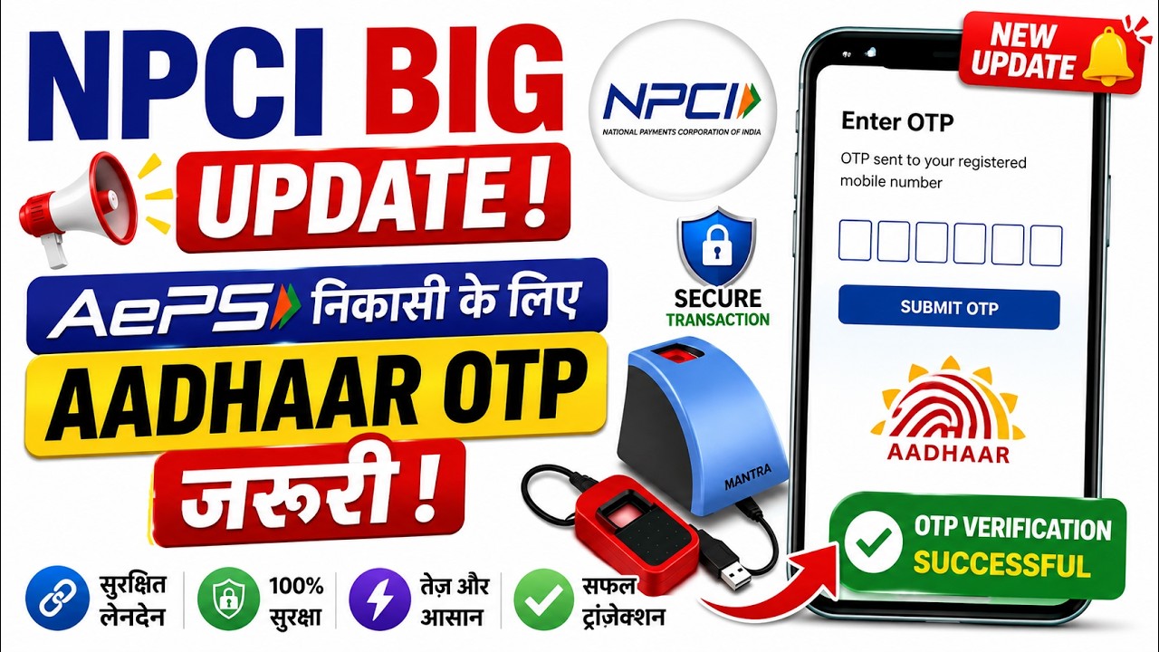 CSC AePS NPCI Big Update | OTP Required for Withdrawals Over ₹5,000 | New AePS Cash Withdrawal Ru...