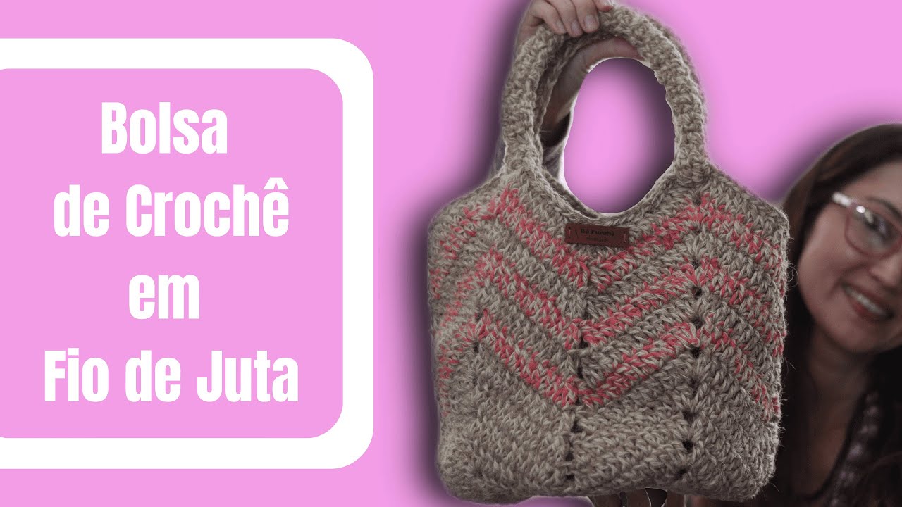 Bolsa e alça de crochê em fio de juta