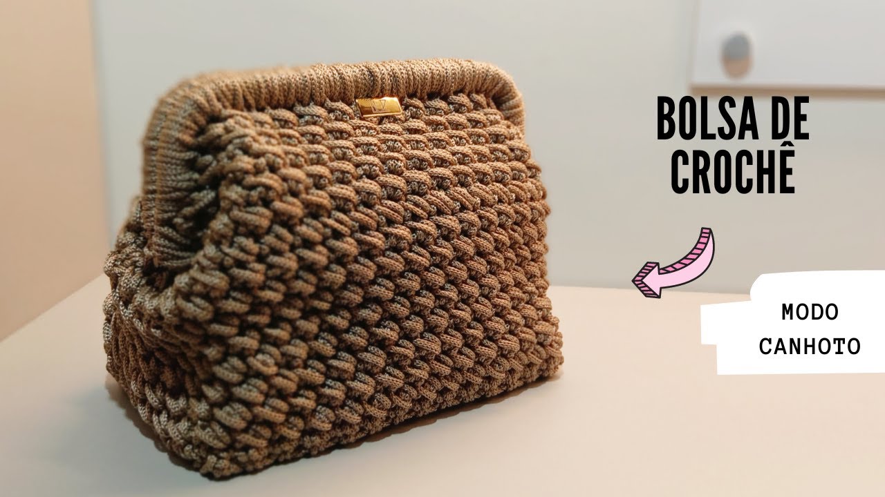 Como colocar FECHO BOCA DE LOBO na bolsa de CROCHÊ? *MODO CANHOTO*