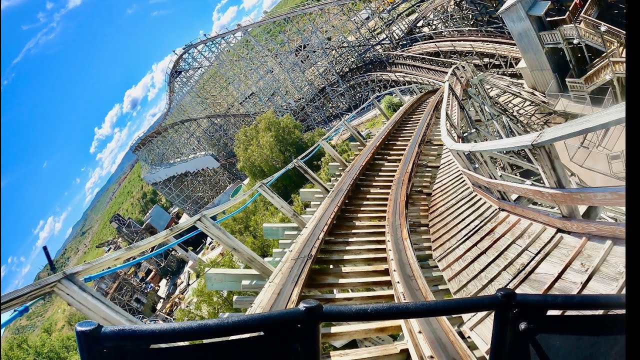 Apocalypse CRAZY Wooden Roller Coaster 4K POV! | Six Flags Magic Mountain California [No Copyright]