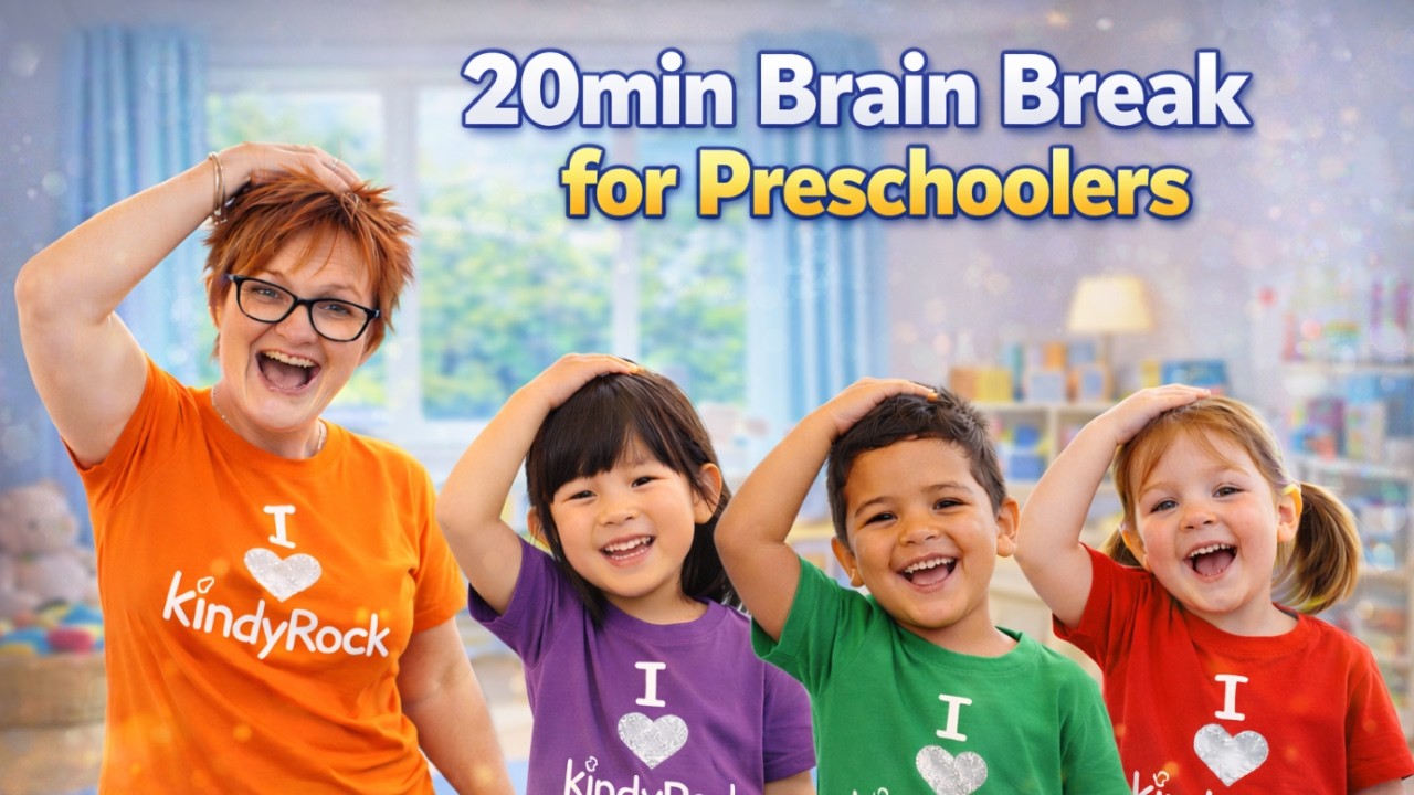 20 Minutes of Brain Breaks for Kids 🎵 | Preschool & Kindergarten Movement Songs | kindyRock