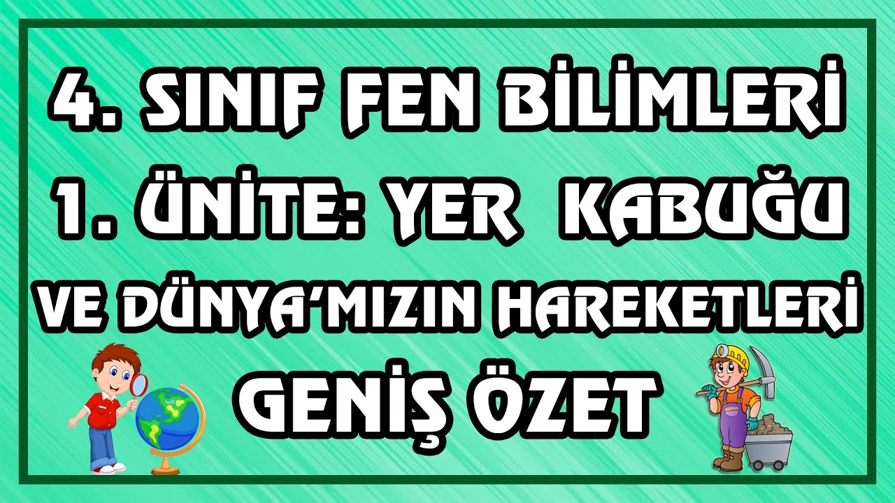 4.Sınıf Fen Bilimleri 1. Ünite - Yer Kabuğu Ve Dünya'mızın Hareketleri Özet Videosu | Canlı Anlatım