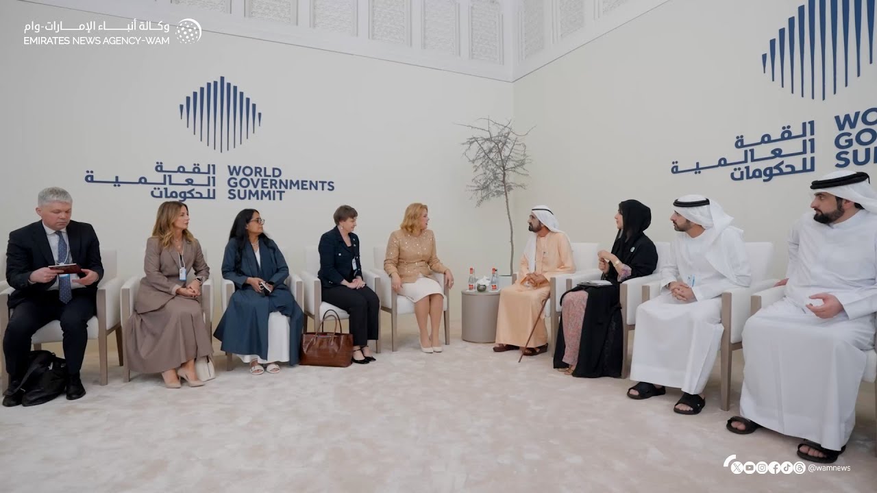 محمد بن راشد يلتقي رئيسة وزراء لاتفيا ضمن القمة العالمية للحكومات