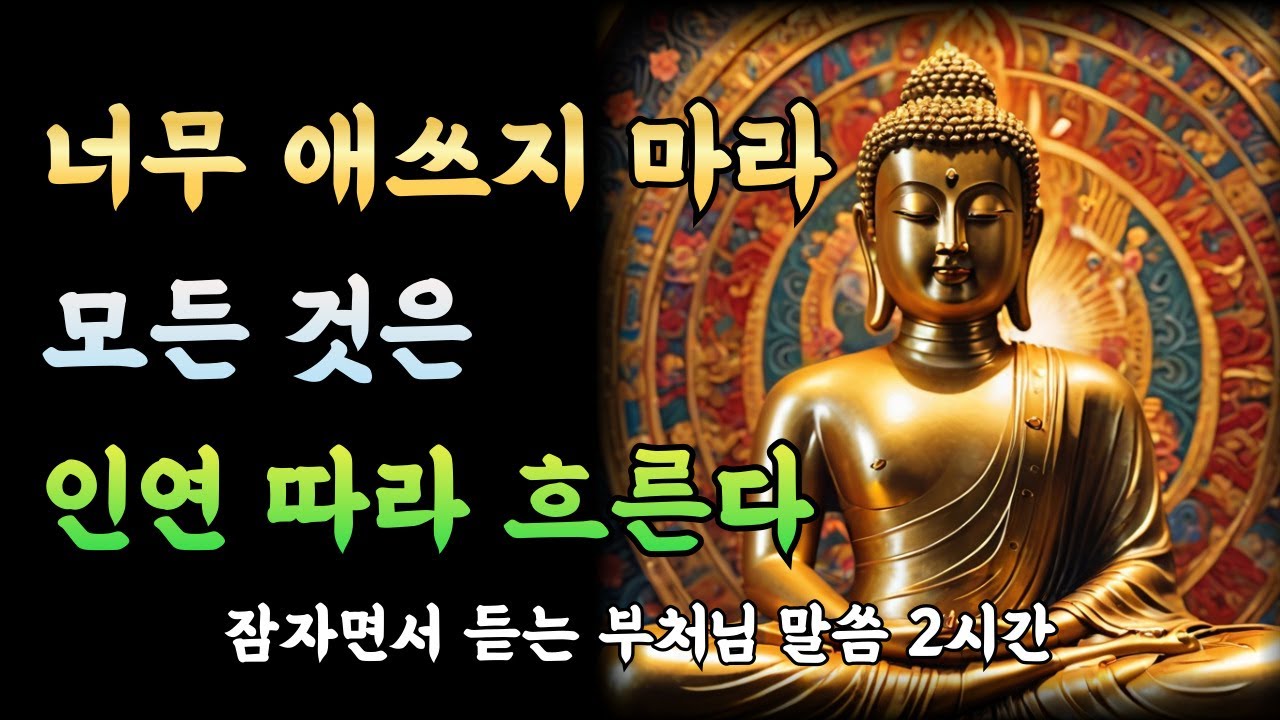 너무 애쓰지 마라, 모든 것은 인연 따라 흘러간다ㅣ부처님 말씀ㅣ불교 명언ㅣ석가모니
