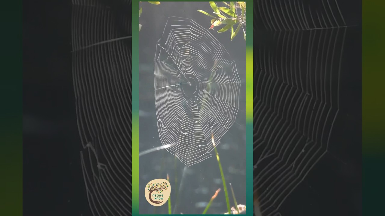 Nature's Gossamer: Silken Spider Web Shimmers Over Winter Pond - Darug Country 