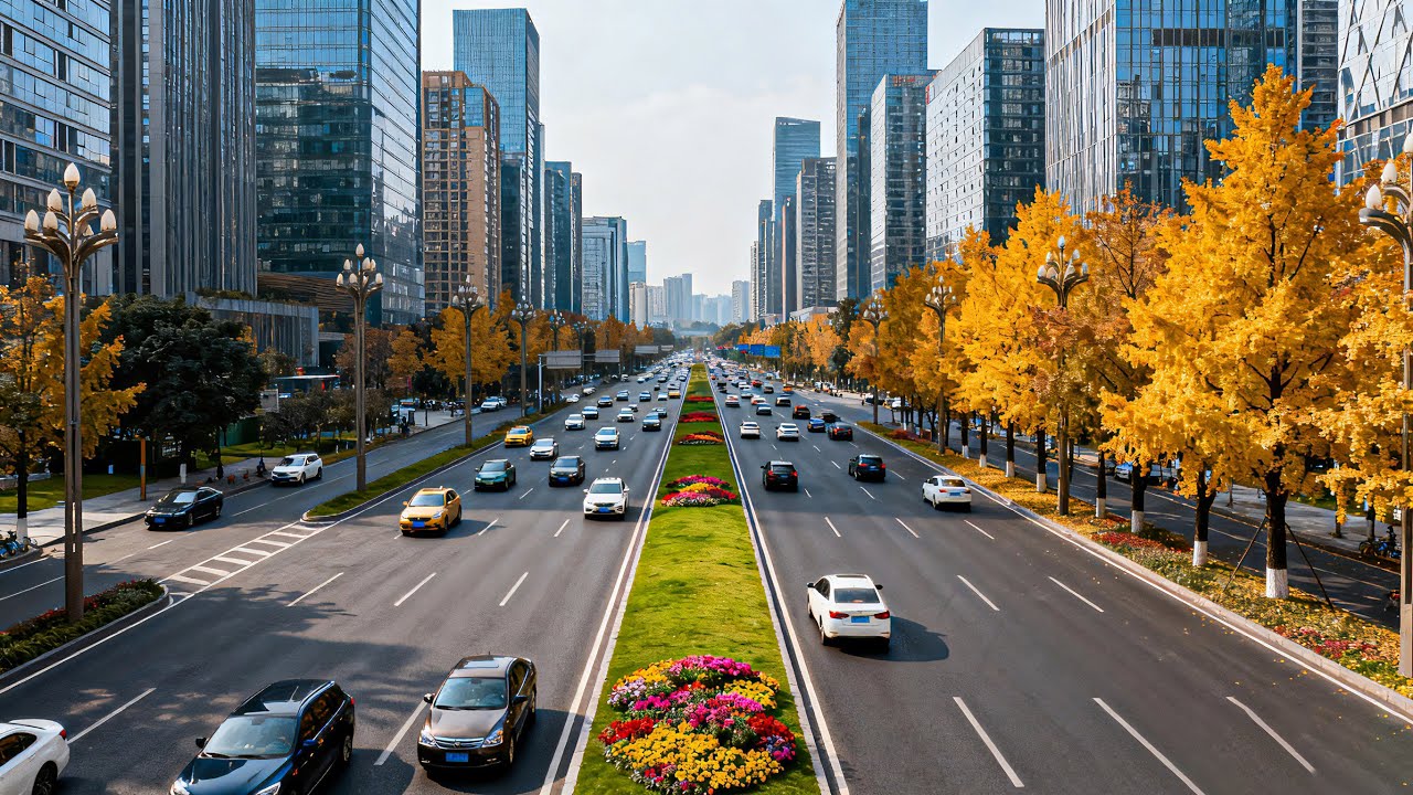 4K Driving the World’s Longest Urban Central Axis: Tianfu Avenue, Chengdu China 🚗