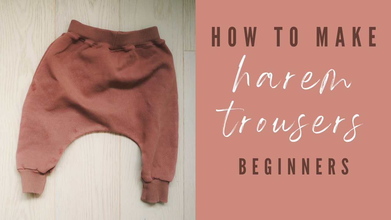 HOW TO SEW HAREM TROUSERS for baby/toddler Beginner tutorial | Sew along baby trousers