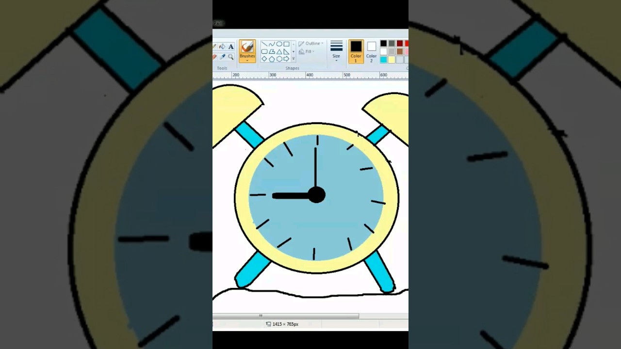 Clock drawing in MS paint #youtubeshorts #mspaint