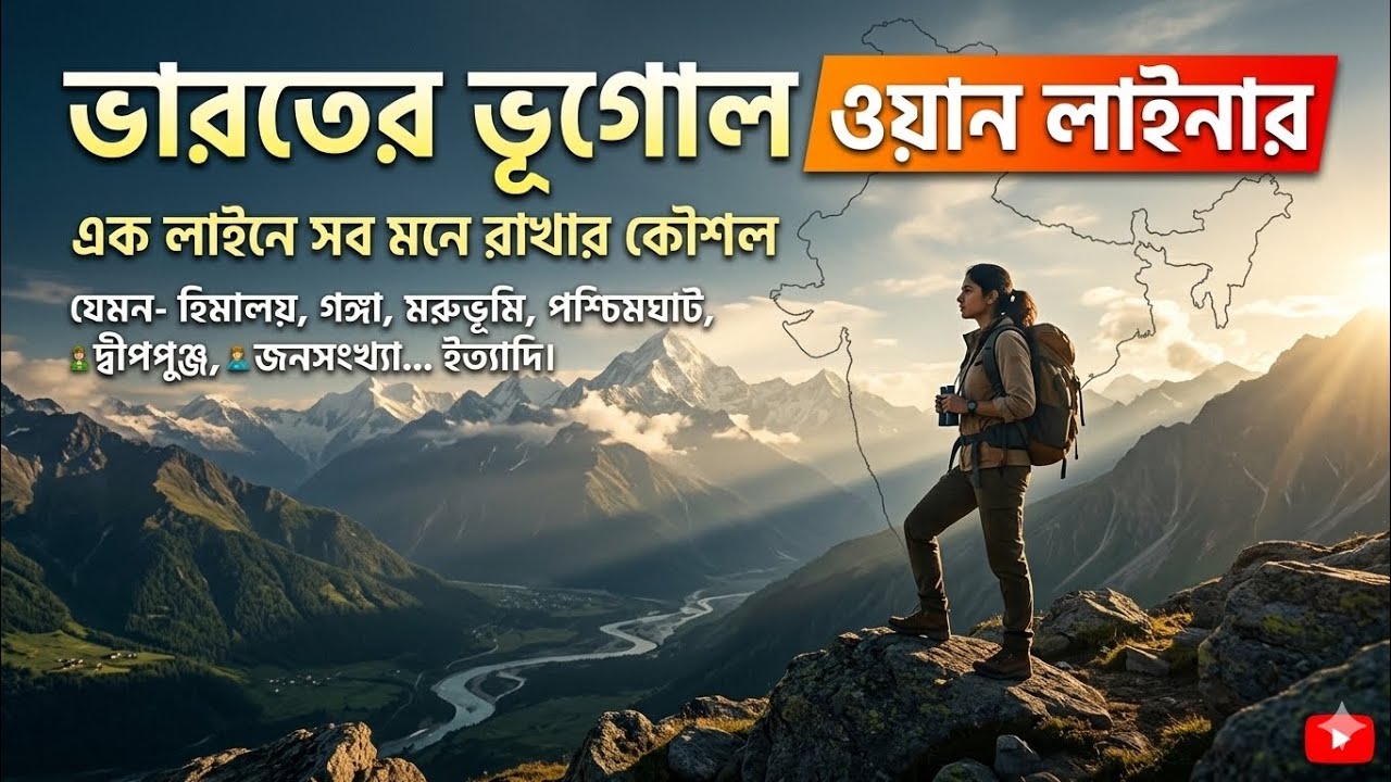 ✍️ ভারতের ভূগোল👉 ONE LINER👈 #INDIAN_GEOGRAPHY
