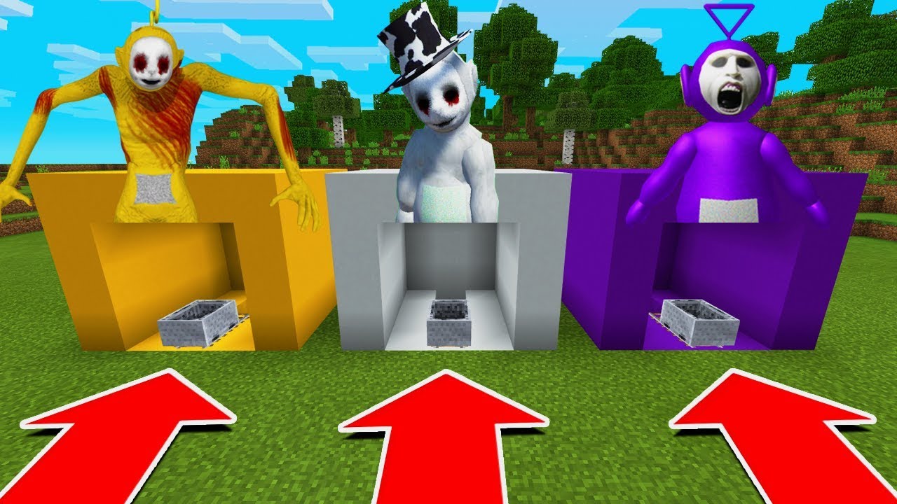 НЕ ВЫБИРАЙТЕ НЕПРАВИЛЬНУЮ ТЕЛЕЖКУ В Minecraft PE (Tinky WInky, Laa Laa и Guardian Slendytubbies)