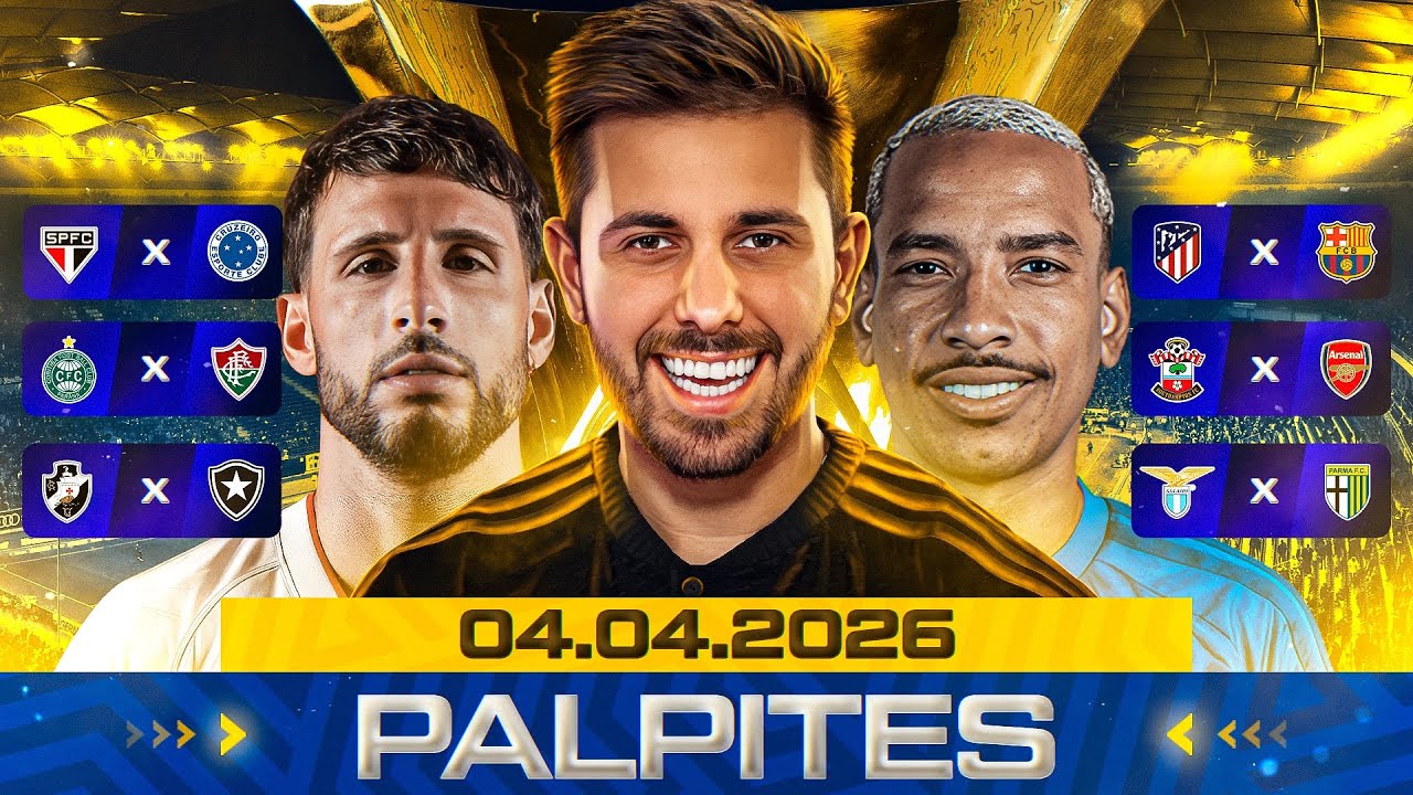 PALPITES DE FUTEBOL DO DIA 04 04 2026 + BILHETE PRONTO E M&Uacute;LTIPLA ODD ALTA