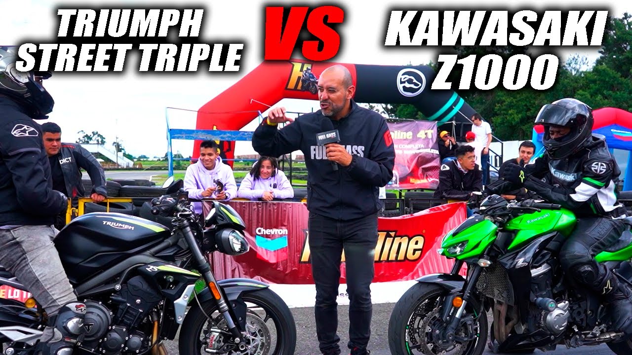 SIN PALABRAS😲TRIUMPH Street triple 🆚 Z1000🔥Fullgass Drag Race Cuarto de milla