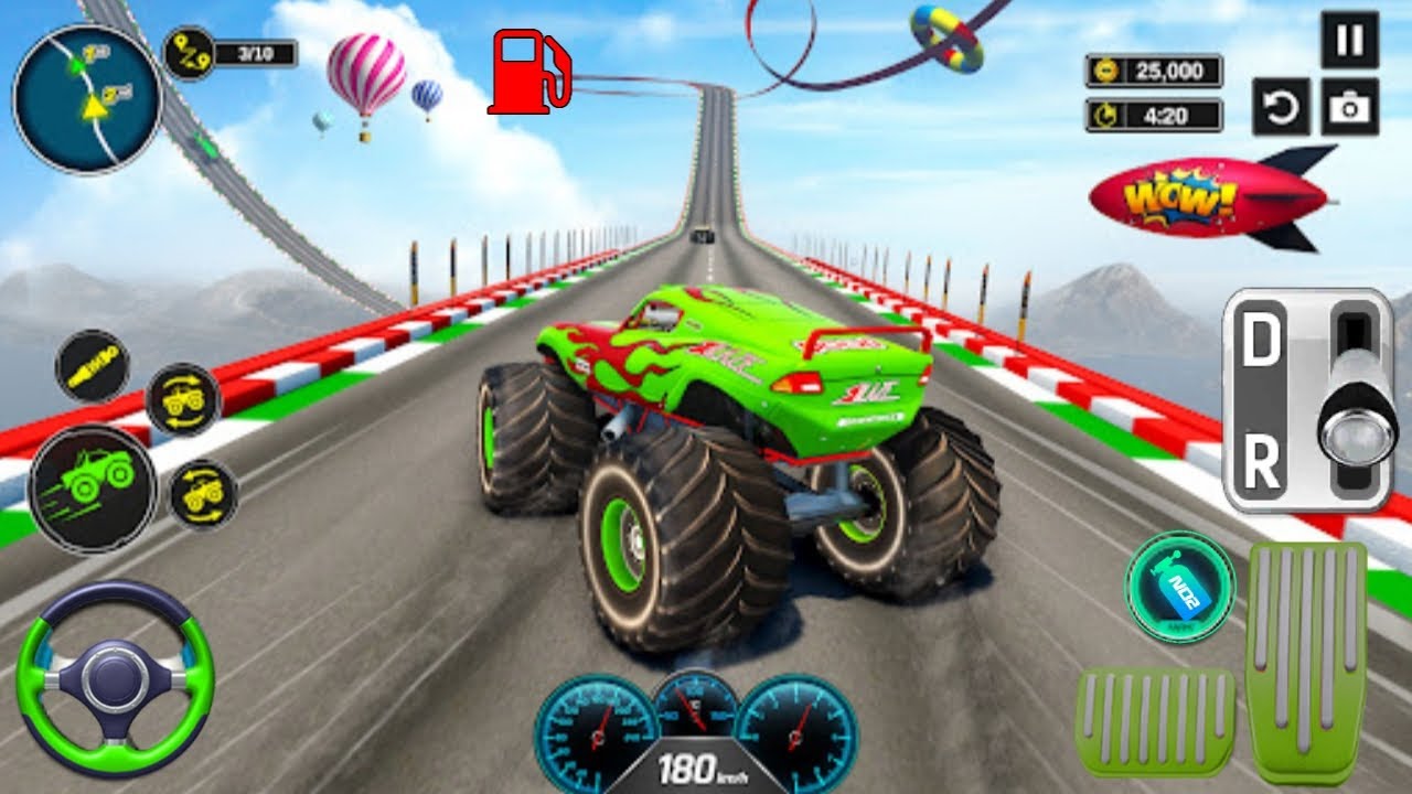 Monster Truck Stunt Challenge Mode Android Car Stunt Game Play part-4