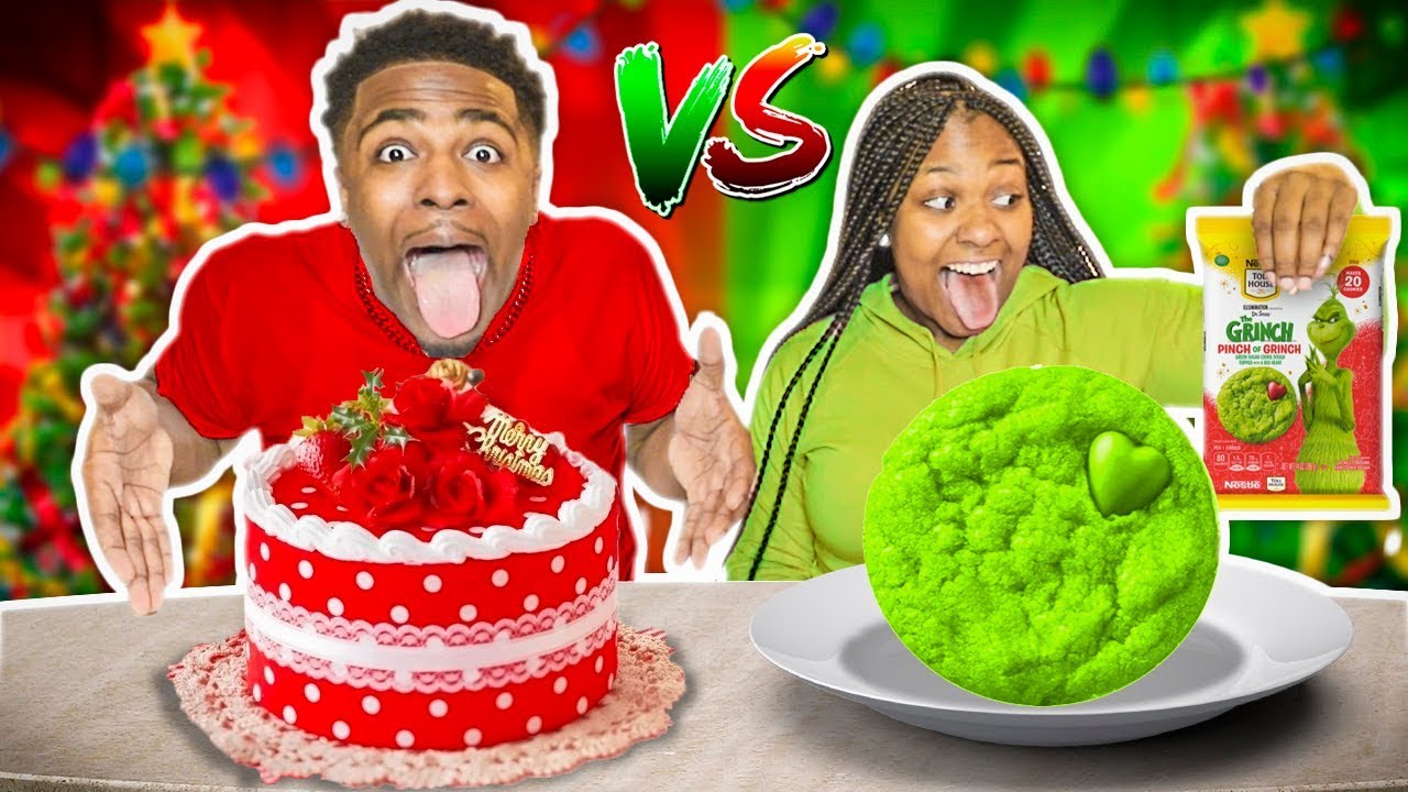 RED VS GREEN FOOD CHALLENGE | VLOGMAS DAY 4