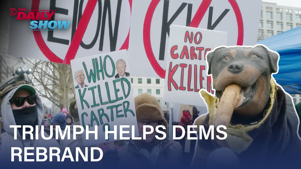 Triumph the Insult Comic Dog Leads Anti-Trump March in Storming the... Coffee Shop | The Daily Show