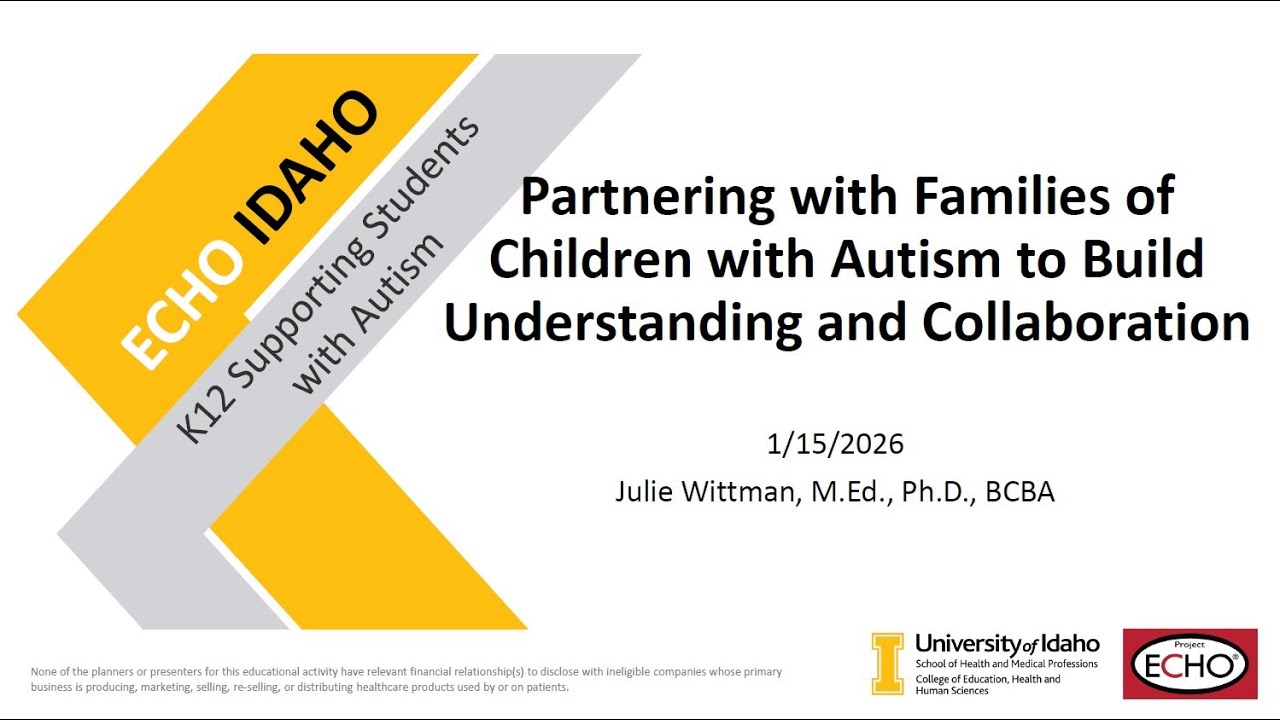 Partnering with Families of Children with Autism to Build Understanding & Collaboration - 01/15/2026