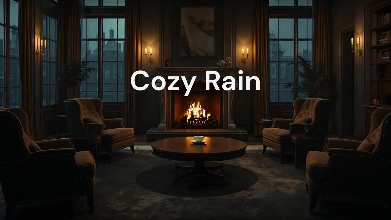 Library Window Rain | Cozy Rain Ambience for Study & Relaxation | 100 Minutes