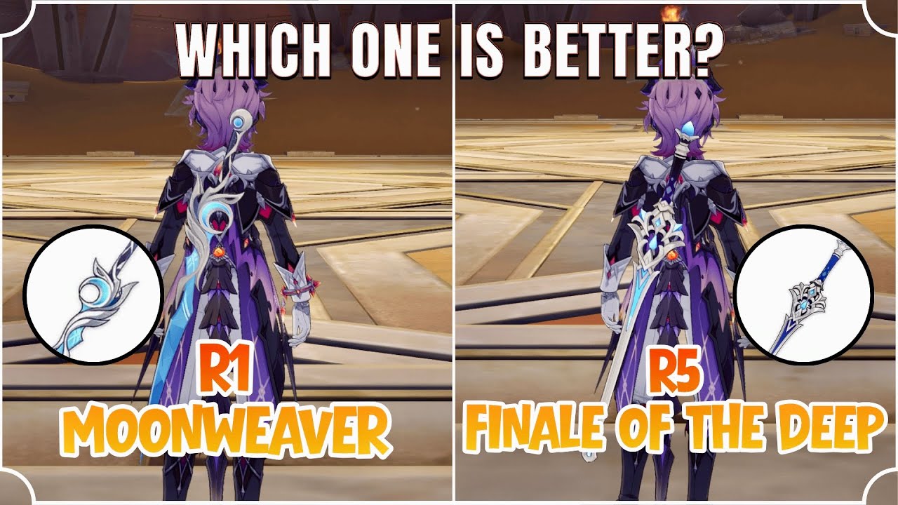 R1 Moonweaver vs R5 Finale of the Deep on C0 DURIN | Which one is better? | Genshin Impact