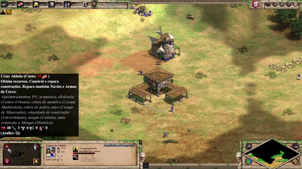 AOE II - Definitive Edition: Modo Escaramuça: Jogo Padrão - Local: Floresta Costeira