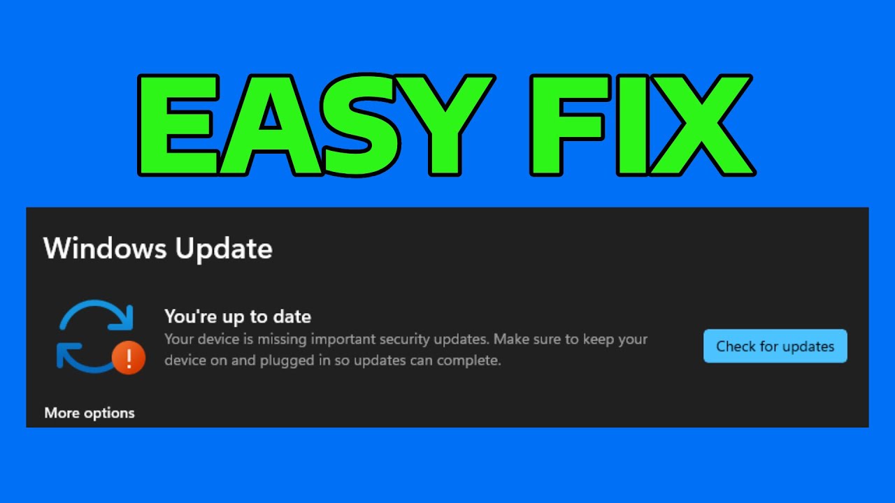 How To Fix Your Device is Missing Important Security Updates Make Sure to Keep Your Device On Plug