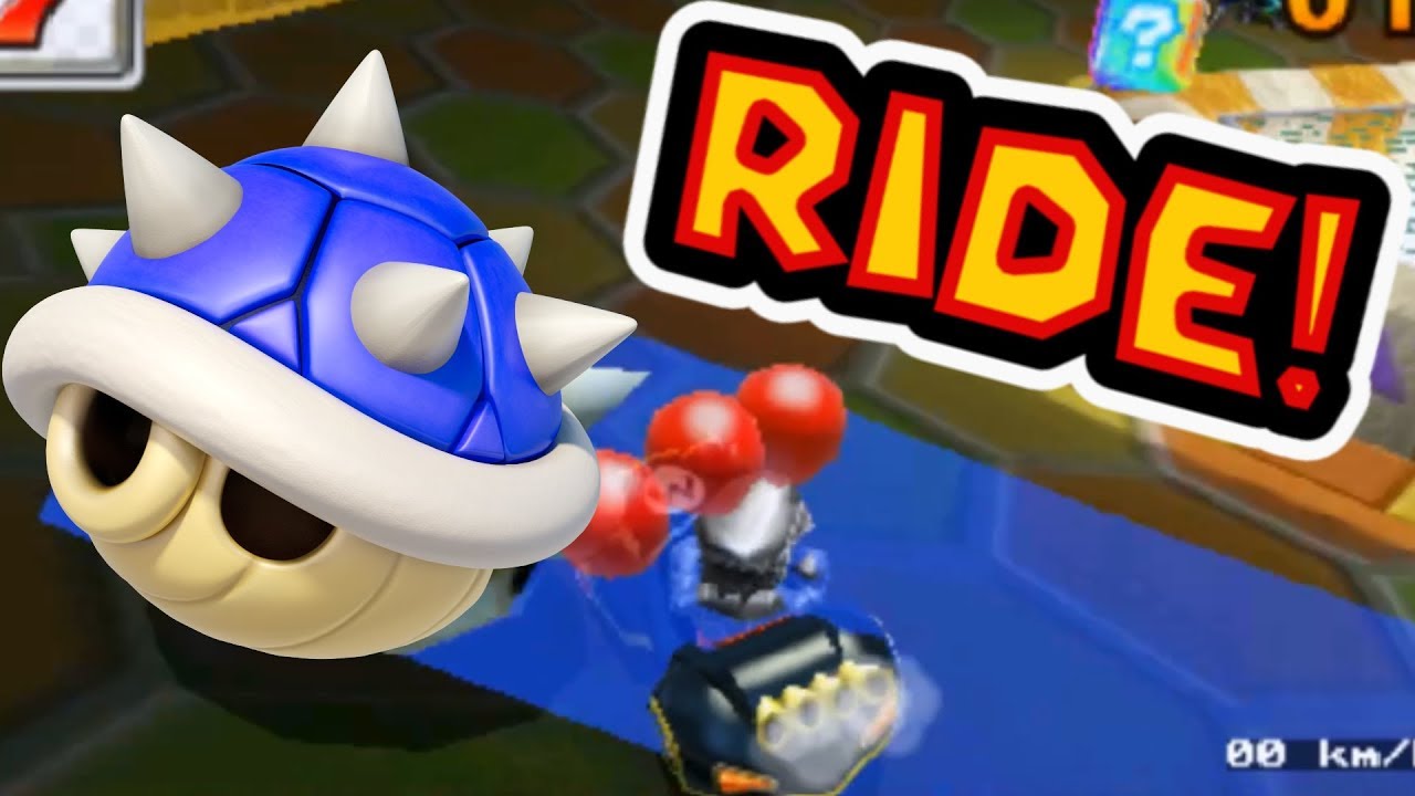Mario Kart 7 Blue Shell Ride On All Tracks & Battle Stages!