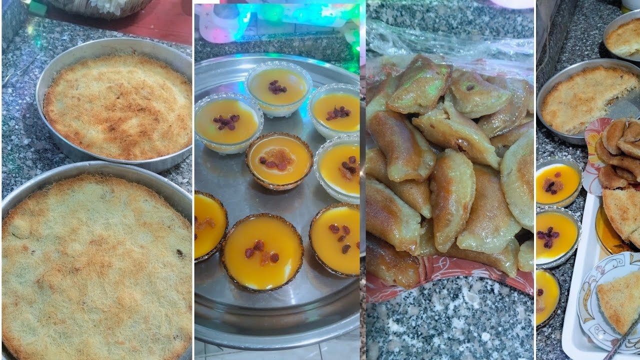 حلويات رمضان (كنافه بالقشطه ـ مهلبية قمر الدين  ـ قطايف)