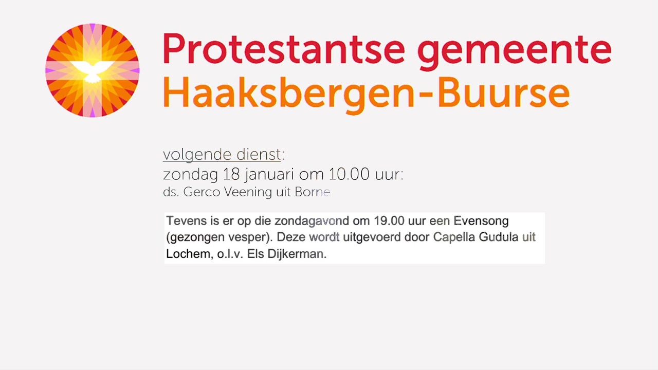 Live uitzending Protestantse kerk te Haaksbergen