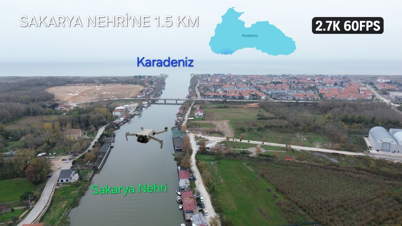 DJI Mini 3 (112.1)  | Sakarya Nehri’ne Doğru 1.5 KM Uçuş 🚁 | Nehir Üzerinde Dolaştırma | 2.7K
