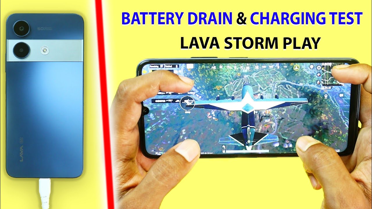Lava Storm Play Battery Drain and Charging Test -  Only BGMI Game Play🔥