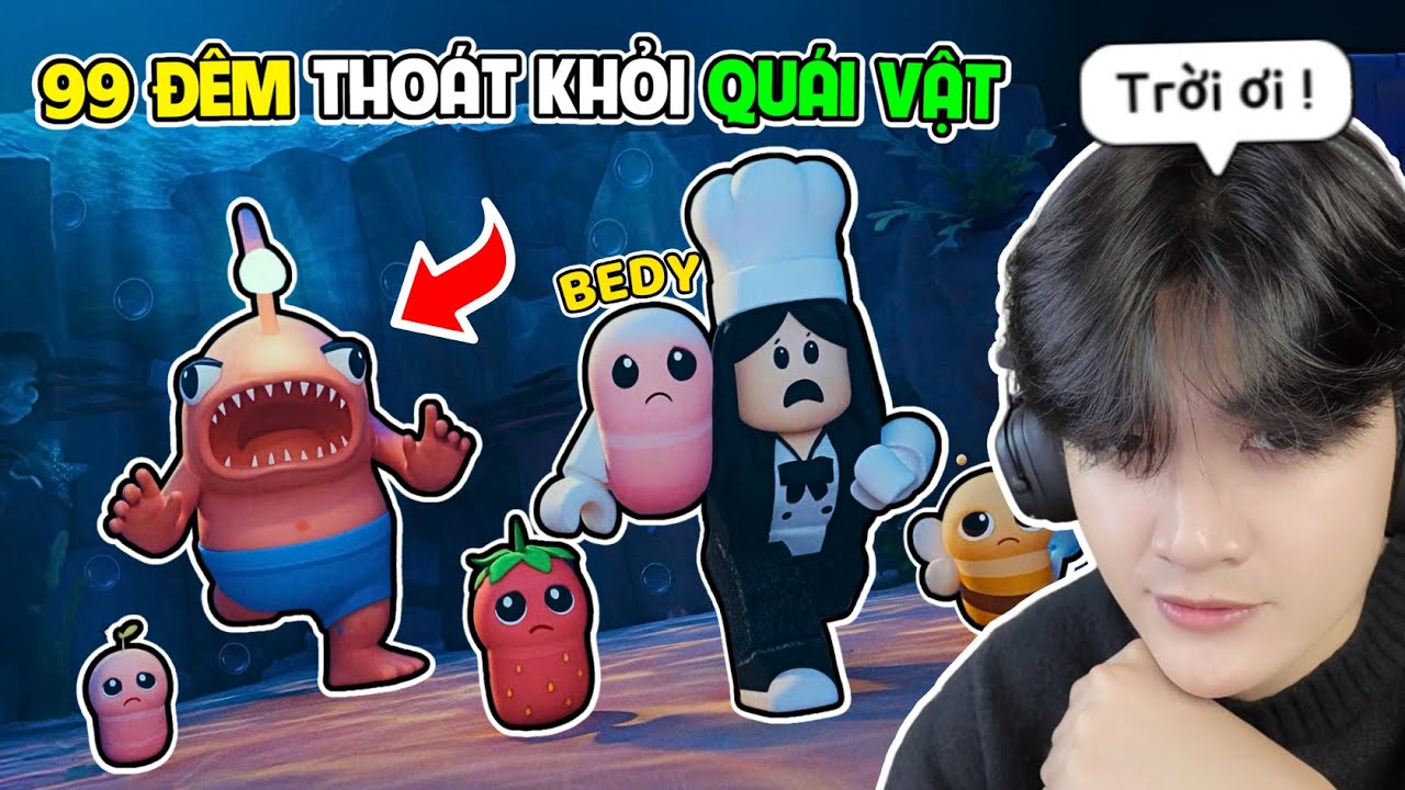 BEDY VÀ MEO 99 ĐÊM CHẠY TRỐN QUÁI VẬT BIỂN GIẢI CỨU 8 ĐỨA TRẺ VÀ CÁI KẾT | FISH BAIT ESCAPE ROBLOX