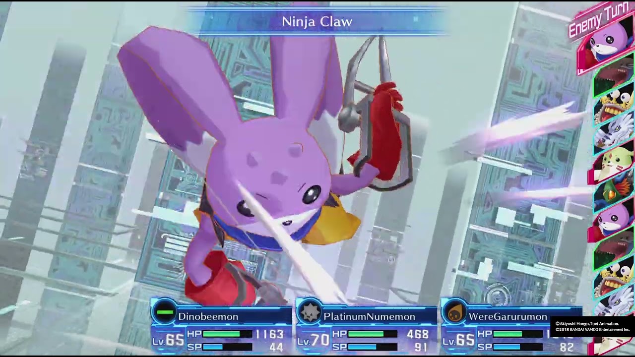 Digimon Story: Cyber Sleuth - Hacker's Memory Vs Lunamon Terriermon Lopmon Boss fight