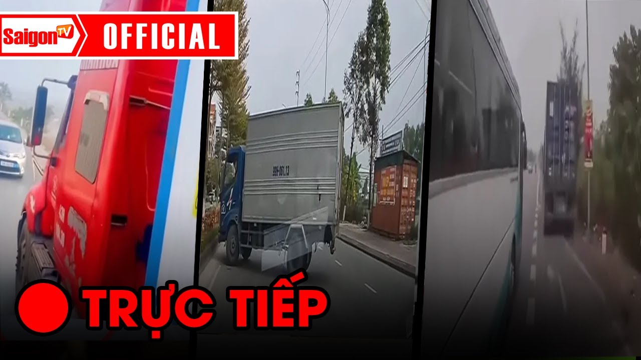 Xe tải quay đầu chắn đường | Xe khách chèn ép | Cháy xe container