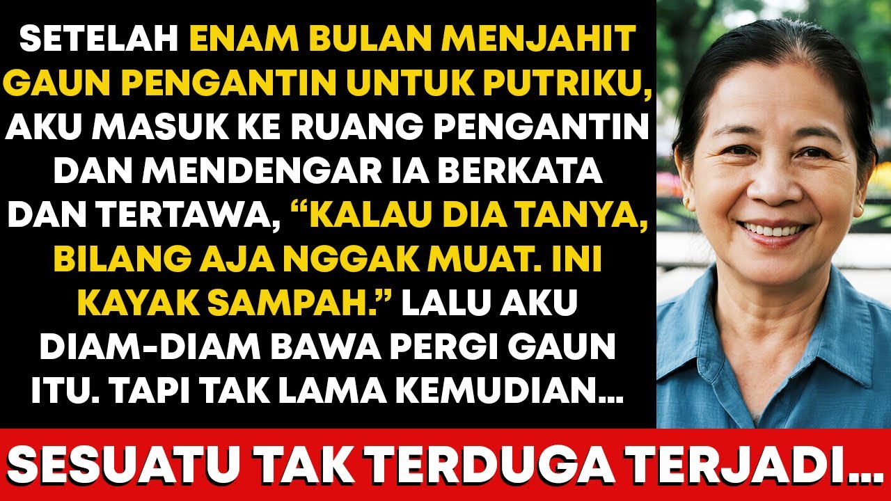 Kuhabiskan 6 bulan menjahit gaun pengantinnya. Lalu dia bilang: 