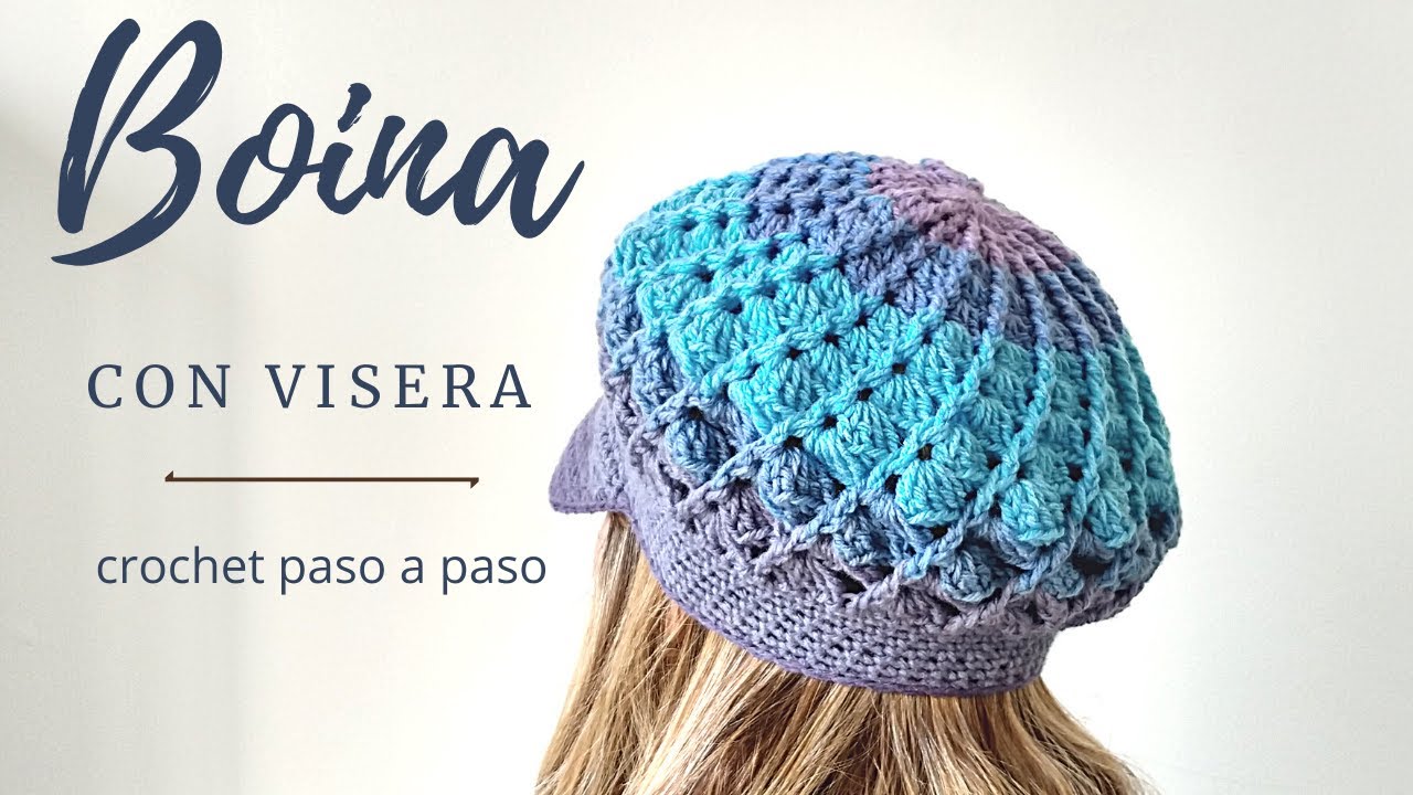 Cómo tejer boina a crochet con visera, paso a paso