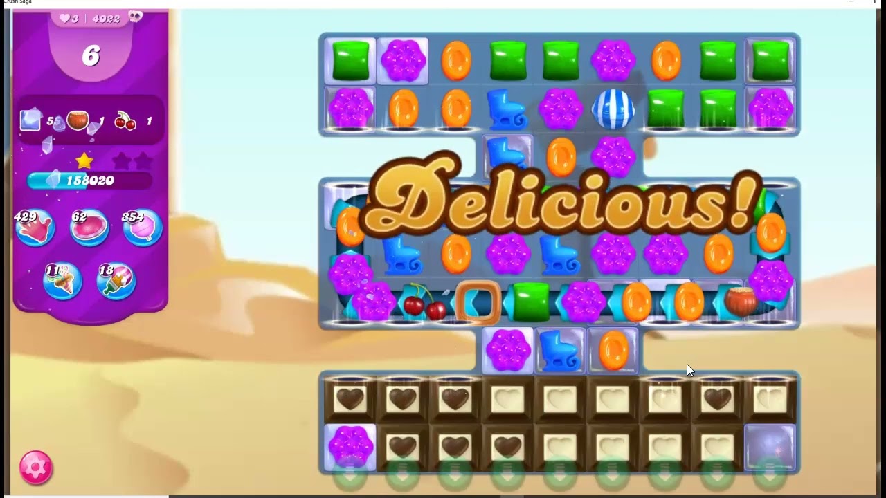 Candy Crush Level 4022 Talkthrough, 18 Moves 0 Boosters