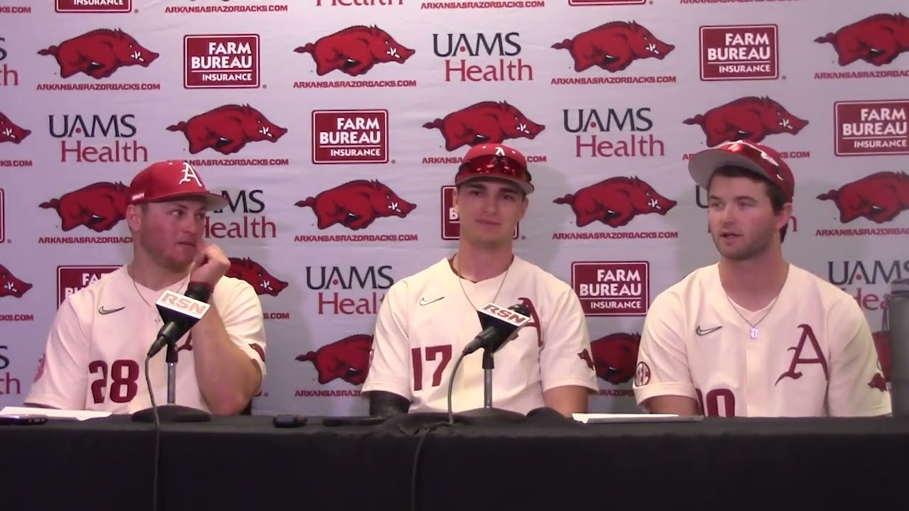 Arkansas' Kole Ramage, Brady Slavens, Peyton Stovall talk 4-2 win over Illinois State