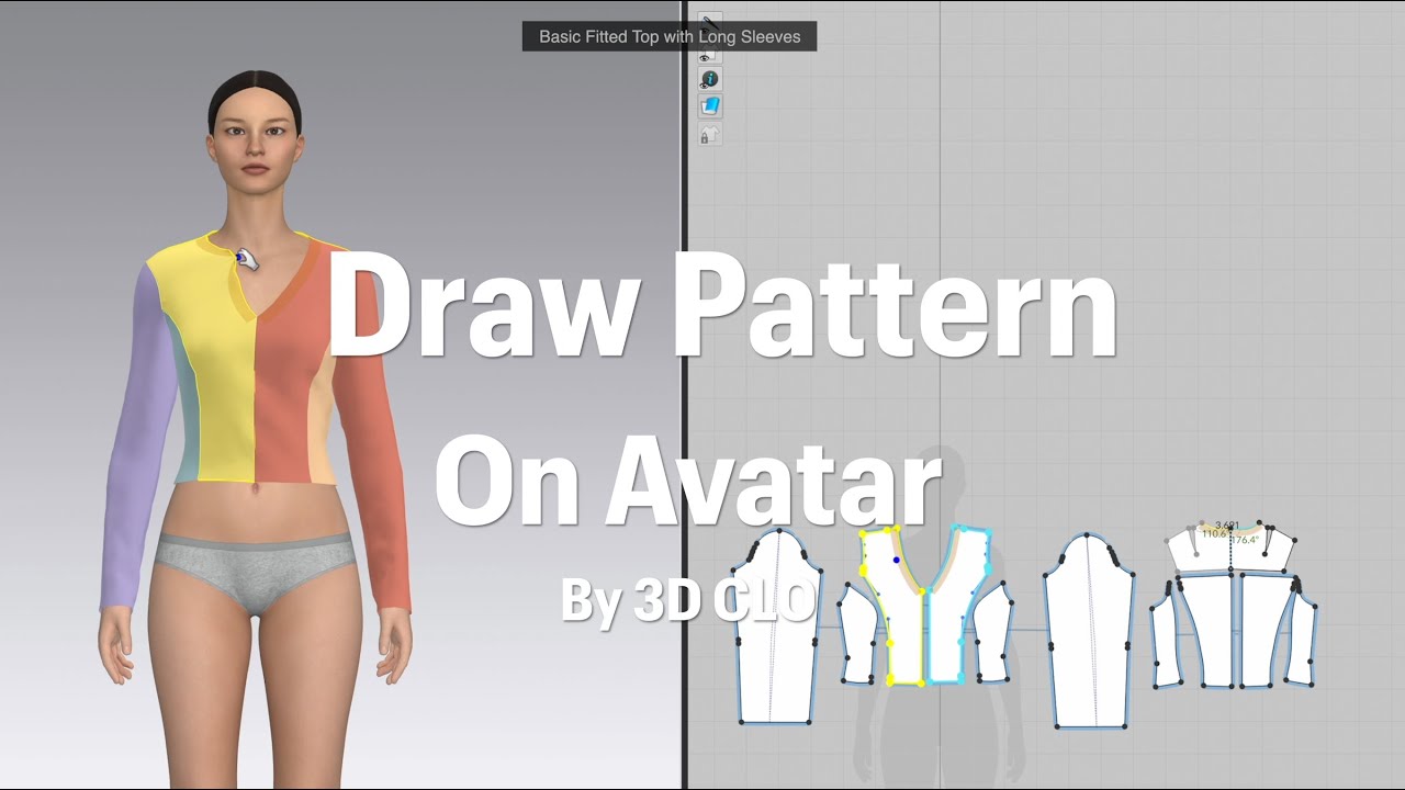 CLO3D 아바타 위에서 직접 패턴 뜨기. 3D Pen (Avatar) Draping. Sewing Pattern Making.