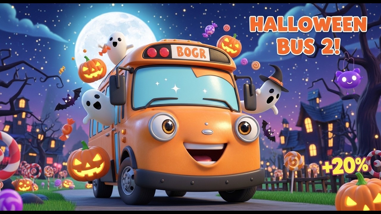 Halloween Bus 2 🚌👻 | Fun Halloween Song for Kids | Spooky Nursery Rhyme & Party Song