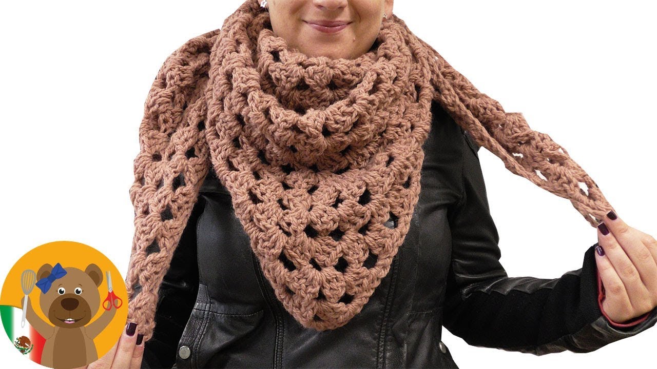 Chal triangular XXL tejido en Granny Style | Super fácil y abrigado