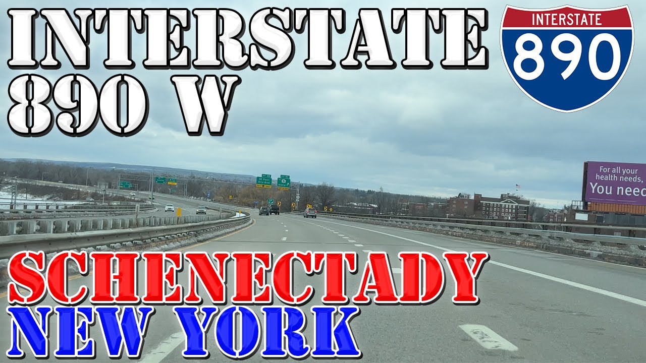 I-890 West - Schenectady - New York - 4K Highway Drive