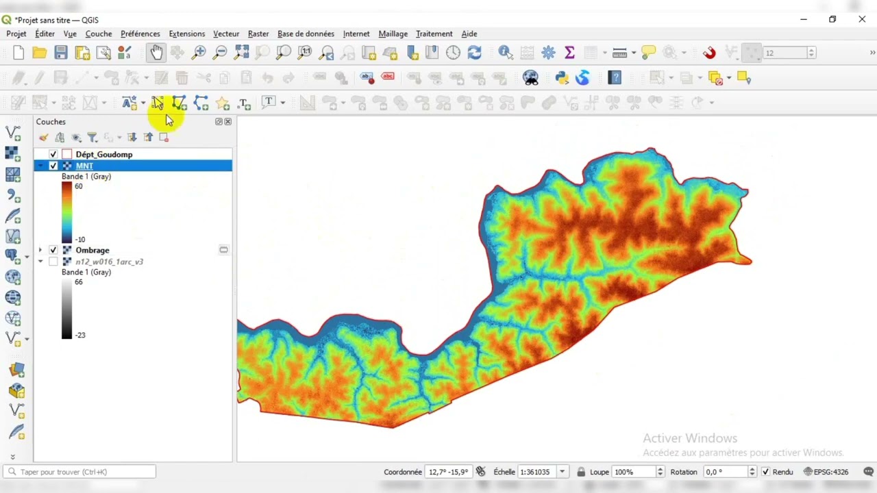 🔴 QGis : Générer le Relief et les Courbes de niveau à partir d'un MNT/SRTM avec Qgis
